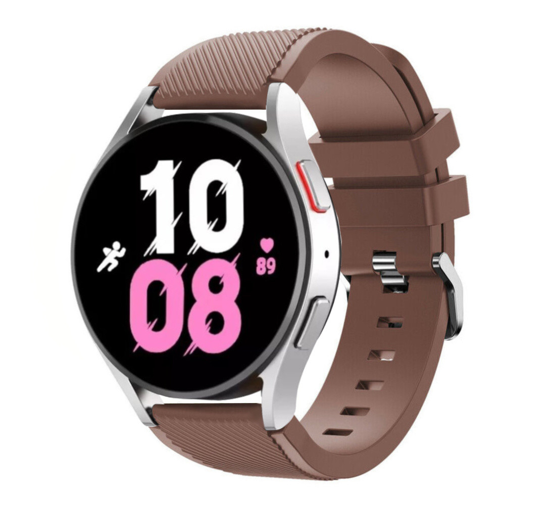 Strap-it® Strap-it Samsung Galaxy Watch 5 - 44mm Silikonarmband (Kaffeebraun)