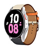 Strap-it® Strap-it Samsung Galaxy Watch 5 - 44mm Lederarmband (Weiß/Dunkelblau) Strap-it® Strap-it Samsung Galaxy Watch 5 - 44mm Lederarmband (Weiß/Dunkelblau)