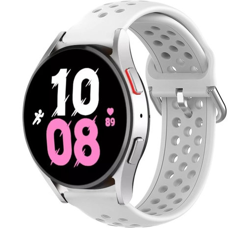 Strap-it® Strap-it Samsung Galaxy Watch 5 - 44mm Silikonarmband mit Löchern (Weiß)