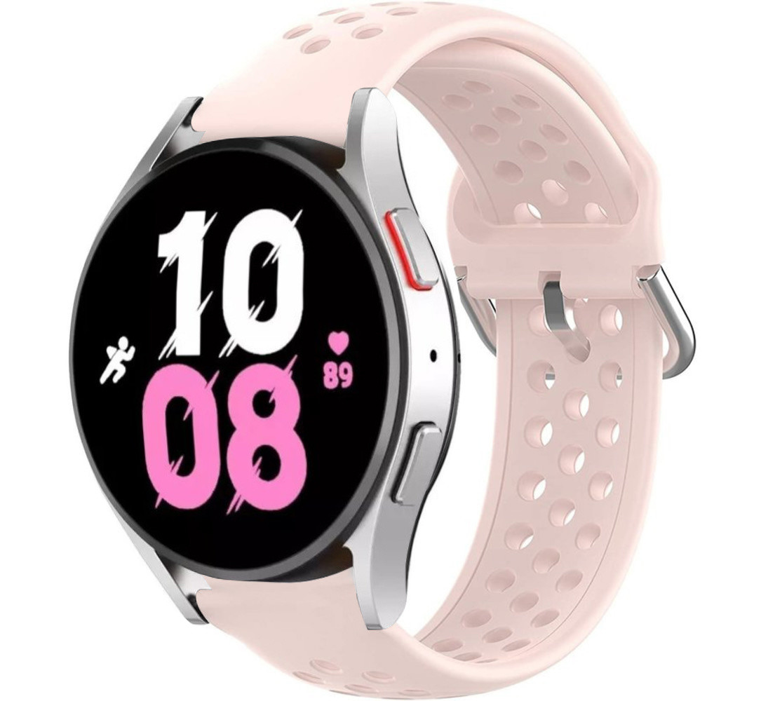 Strap-it® Strap-it Samsung Galaxy Watch 5 - 44mm Silikonarmband mit Löchern (Rosa)