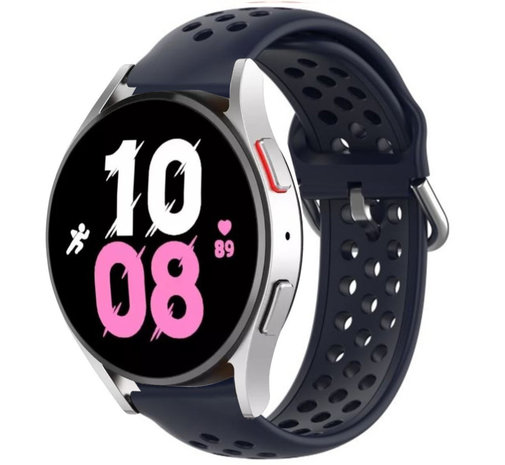 Strap-it® Strap-it Samsung Galaxy Watch 5 - 44mm Silikonarmband mit Löchern (Dunkelblau)