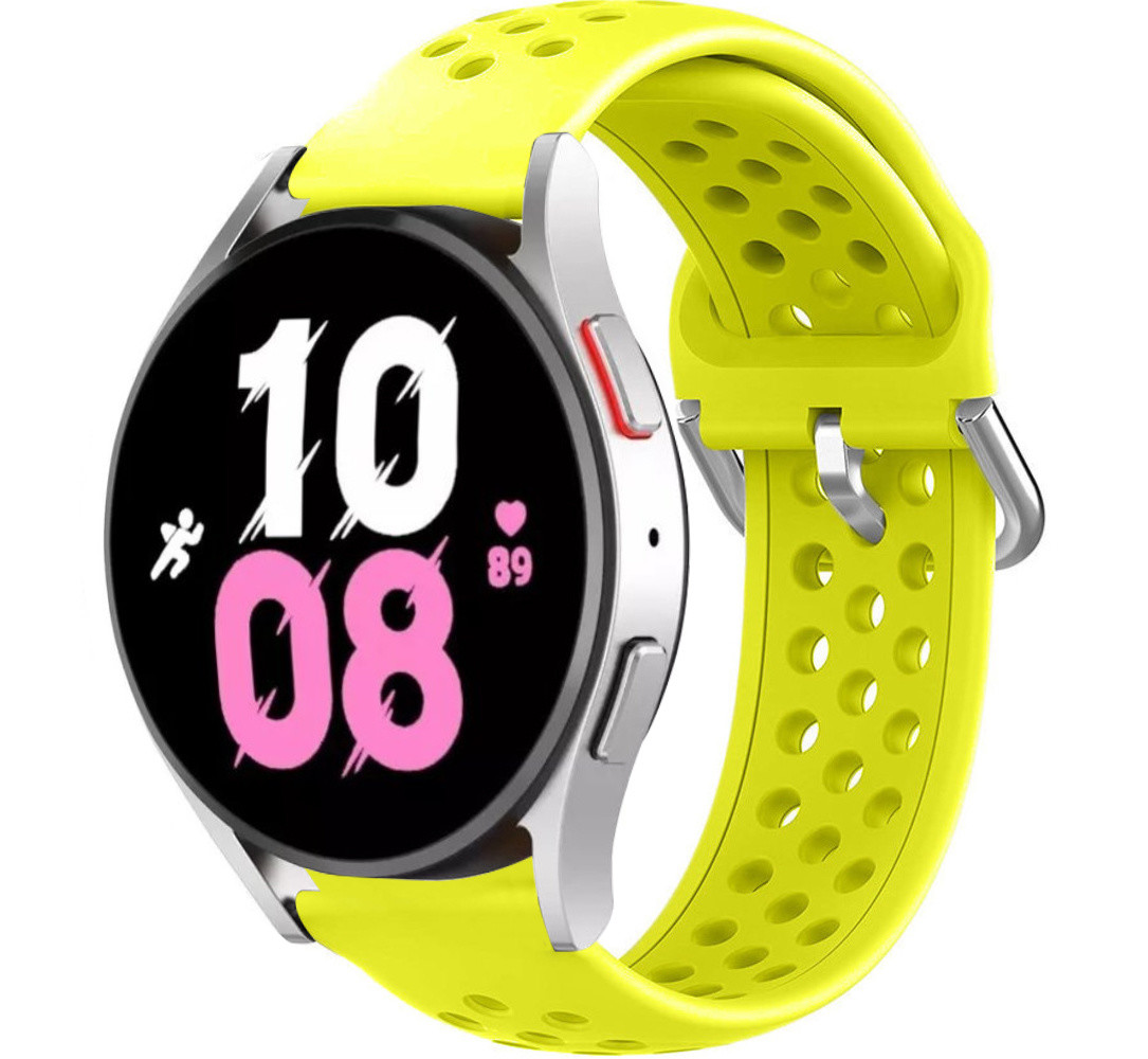 Strap-it® Strap-it Samsung Galaxy Watch 5 - 44mm Silikonarmband mit Löchern (Gelb)