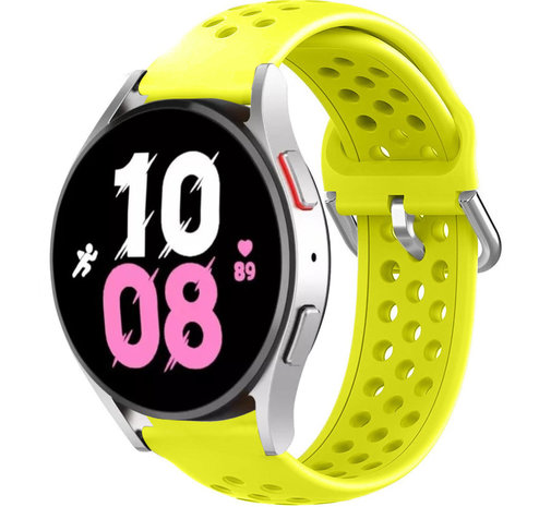 Strap-it® Strap-it Samsung Galaxy Watch 5 - 44mm Silikonarmband mit Löchern (Gelb)