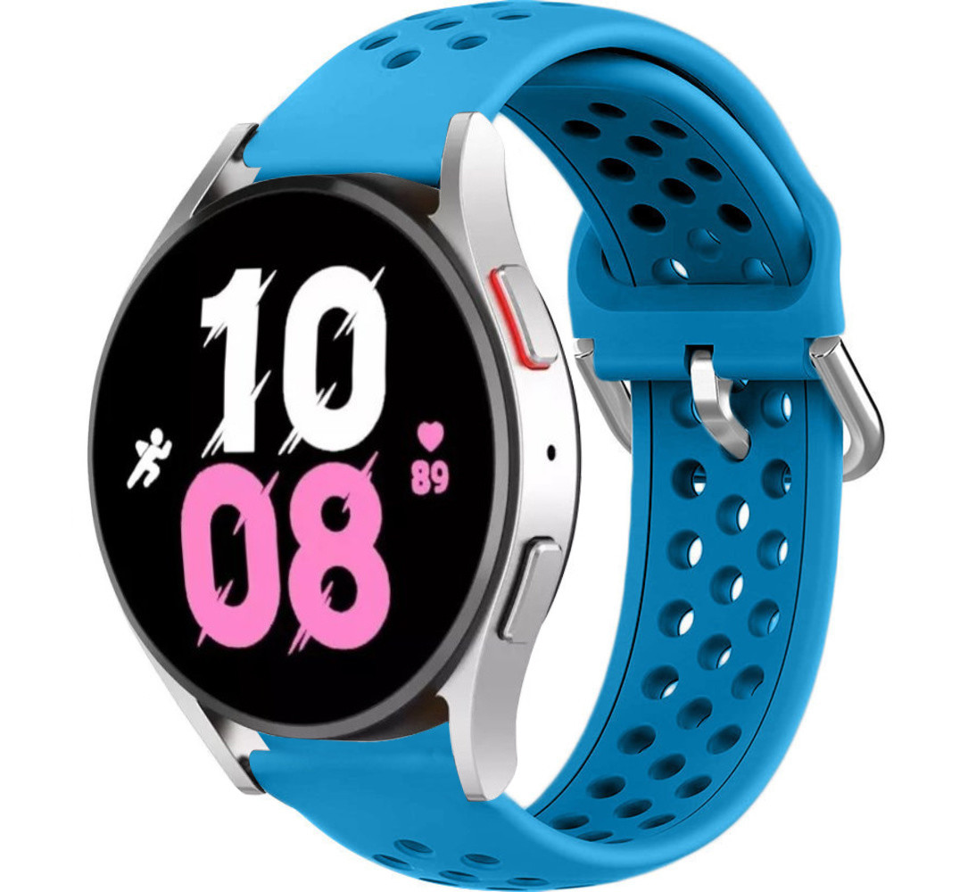 Strap-it® Strap-it Samsung Galaxy Watch 5 - 44mm Silikonarmband mit Löchern (Hellblau)