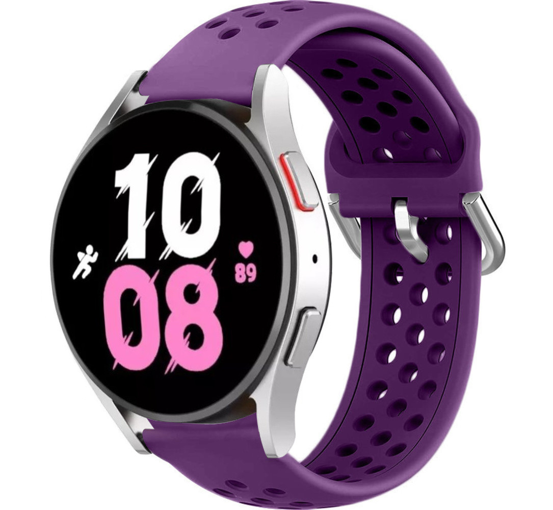 Strap-it® Strap-it Samsung Galaxy Watch 5 - 44mm Silikonarmband mit Löchern (Lila)