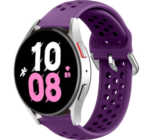 Strap-it® Strap-it Samsung Galaxy Watch 5 - 44mm Silikonarmband mit Löchern (Lila)