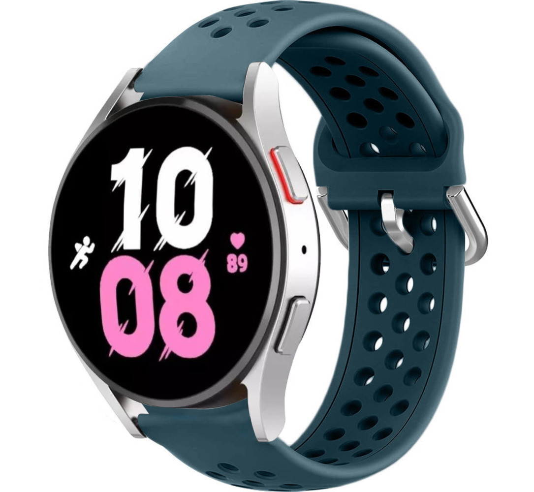 Strap-it® Strap-it Samsung Galaxy Watch 5 - 44mm Silikonarmband mit Löchern (Felsengrün)
