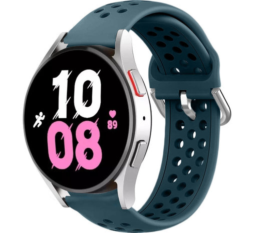 Strap-it® Strap-it Samsung Galaxy Watch 5 - 44mm Silikonarmband mit Löchern (Felsengrün)