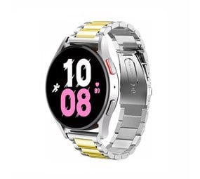 Strap-it® Samsung Galaxy Watch 5 - 44mm Stahlarmband (Silber/Gold) Strap-it® Samsung Galaxy Watch 5 - 44mm Stahlarmband (Silber/Gold)