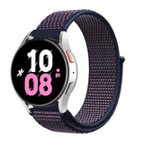 Strap-it® Samsung Galaxy Watch 5 - 44mm Nylonarmband (Lila/Blau) Strap-it® Samsung Galaxy Watch 5 - 44mm Nylonarmband (Lila/Blau)
