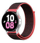 Strap-it® Strap-it Samsung Galaxy Watch 5 - 44mm Nylonarmband (Schwarz/Rot)