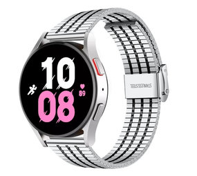 Strap-it® Samsung Galaxy Watch 5 - 44mm Edelstahlarmband (Silber/Schwarz) Strap-it® Samsung Galaxy Watch 5 - 44mm Edelstahlarmband (Silber/Schwarz)
