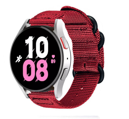 Strap-it® Strap-it Samsung Galaxy Watch 5 - 44mm Nylon-Schnallenarmband (Rot)