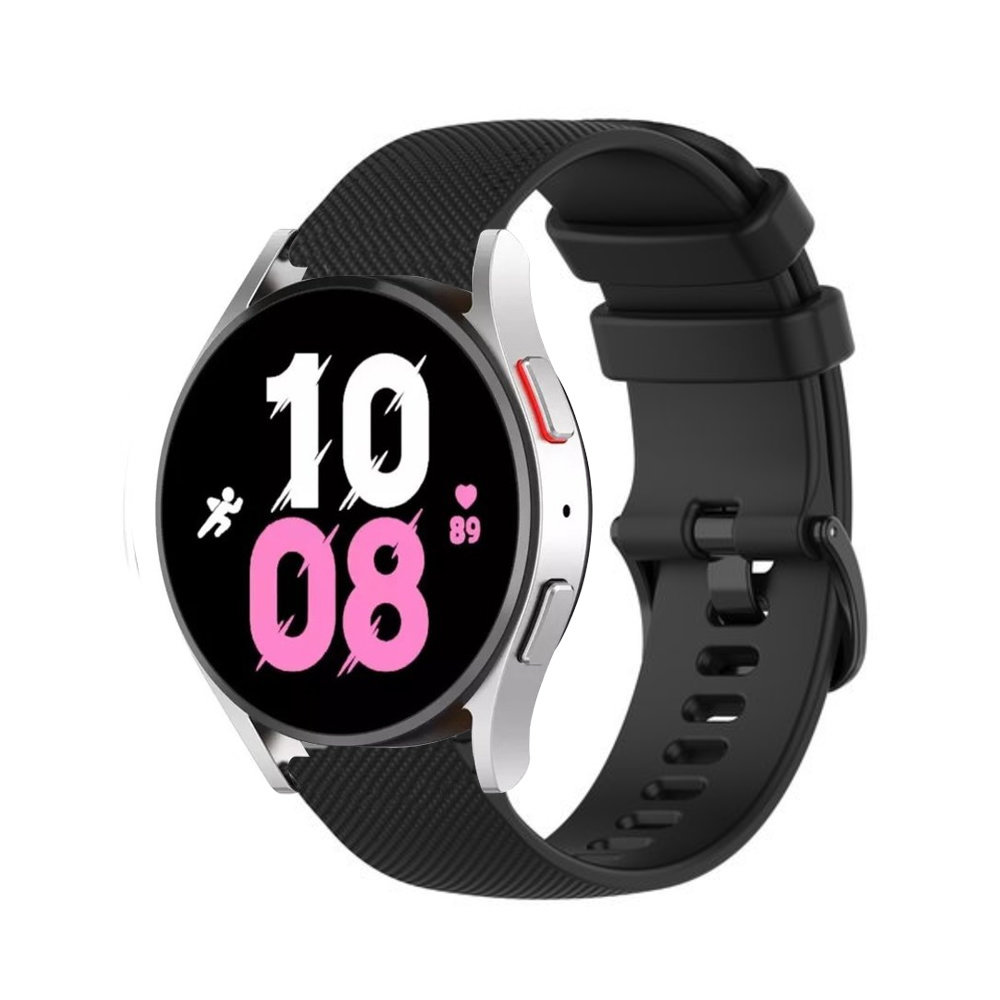Strap-it® Strap-it Samsung Galaxy Watch 5 - 44mm Luxus-Silikonarmband (Schwarz)