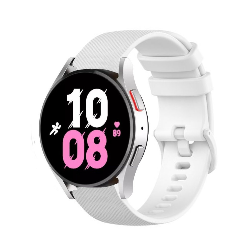 Strap-it® Strap-it Samsung Galaxy Watch 5 - 44mm Luxus-Silikonarmband (Weiß)