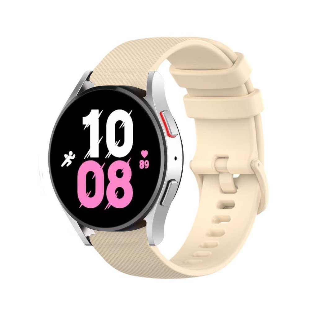 Strap-it® Strap-it Samsung Galaxy Watch 5 - 44mm Luxus-Silikonarmband (Beige)