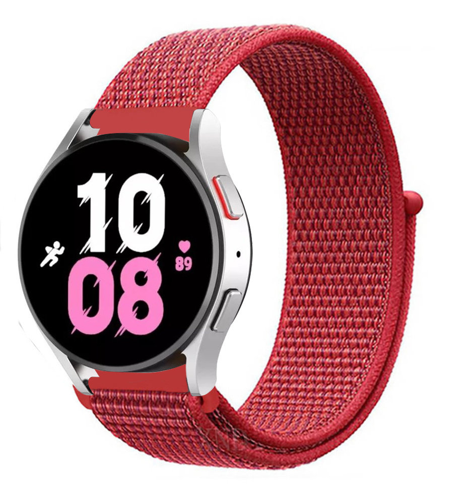 Strap-it® Strap-it Samsung Galaxy Watch 5 - 44mm Nylonarmband (Rot) Strap-it® Strap-it Samsung Galaxy Watch 5 - 44mm Nylonarmband (Rot)