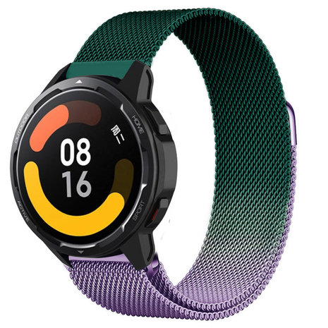 Strap-it® Strap-It Xiaomi Watch S1 Milanese Armband (Lila/Grün)