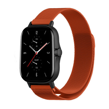 Strap-it® Strap-It Amazfit GTS 2 Milanese Armband (Orange) Strap-it® Strap-It Amazfit GTS 2 Milanese Armband (Orange)