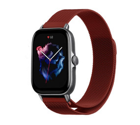 Strap-it® Amazfit GTS 3 Milanese Armband (Rot) Strap-it® Amazfit GTS 3 Milanese Armband (Rot)