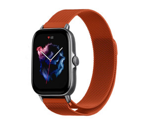 Strap-it® Amazfit GTS 3 Milanese Armband (Orange) Strap-it® Amazfit GTS 3 Milanese Armband (Orange)