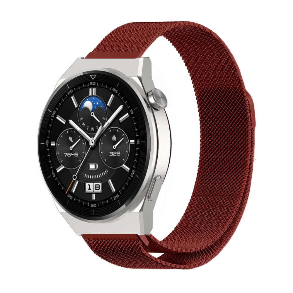 Strap-it® Strap-It Huawei Watch GT 3 Pro 46mm Milanese Armband (Rot)