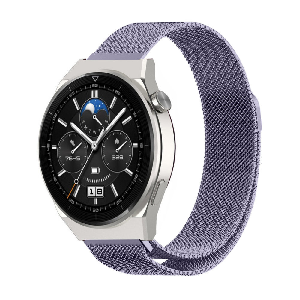 Strap-it® Strap-It Huawei Watch GT 3 Pro 46mm Milanese Armband (Hellviolett)