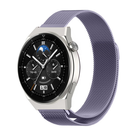 Strap-it® Strap-It Huawei Watch GT 3 Pro 46mm Milanese Armband (Hellviolett)