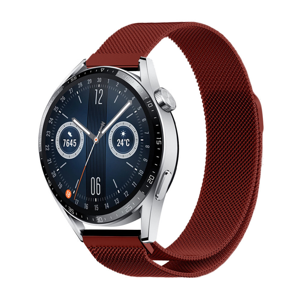 Strap-it® Strap-It Huawei Watch GT 3 46mm Milanese Armband (Rot)
