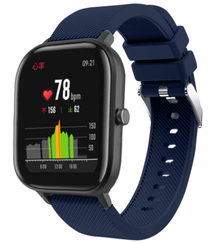 Strap-it® Strap-it Xiaomi Amazfit GTS Silikonarmband (Dunkelblau)