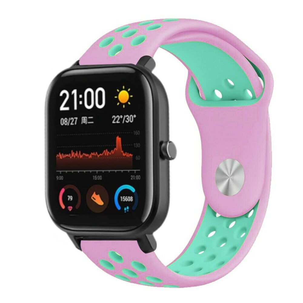 Strap-it® Strap-it Xiaomi Amazfit GTS Sportarmband (Rosa/Aqua)
