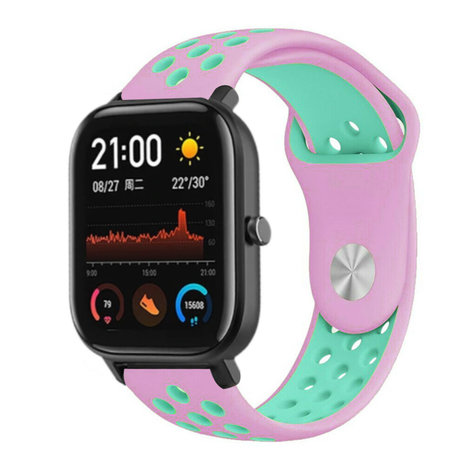 Strap-it® Strap-it Xiaomi Amazfit GTS Sportarmband (Rosa/Aqua)