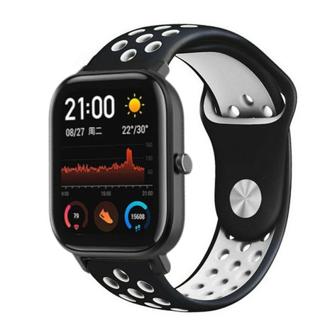 Strap-it® Strap-it Xiaomi Amazfit GTS Sportarmband (Schwarz/Weiß)