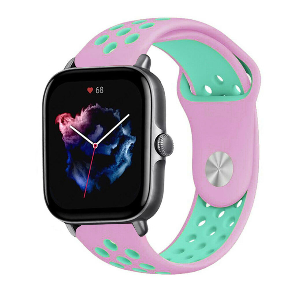 Strap-it® Strap-it Amazfit GTS 3 Sportarmband (Rosa/Aqua)