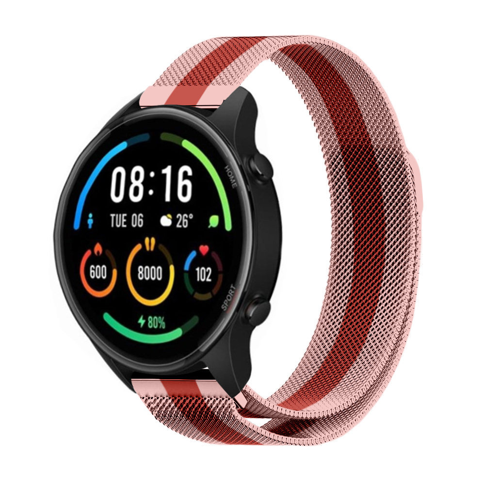 Strap-it® Strap-It Xiaomi Mi Watch Milanese Armband (Rot/Rosa)