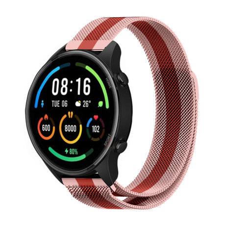 Strap-it® Strap-It Xiaomi Mi Watch Milanese Armband (Rot/Rosa)