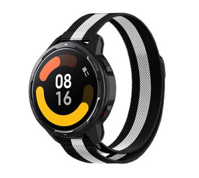Strap-it® Xiaomi Watch S1 Milanese Armband (Schwarz/Weiß) Strap-it® Xiaomi Watch S1 Milanese Armband (Schwarz/Weiß)