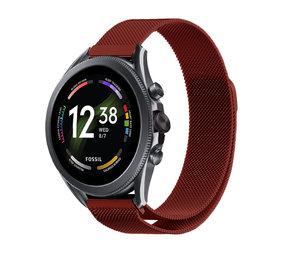 Strap-it® Fossil Gen 6 - 44mm Milanese Armband (Rot) Strap-it® Fossil Gen 6 - 44mm Milanese Armband (Rot)