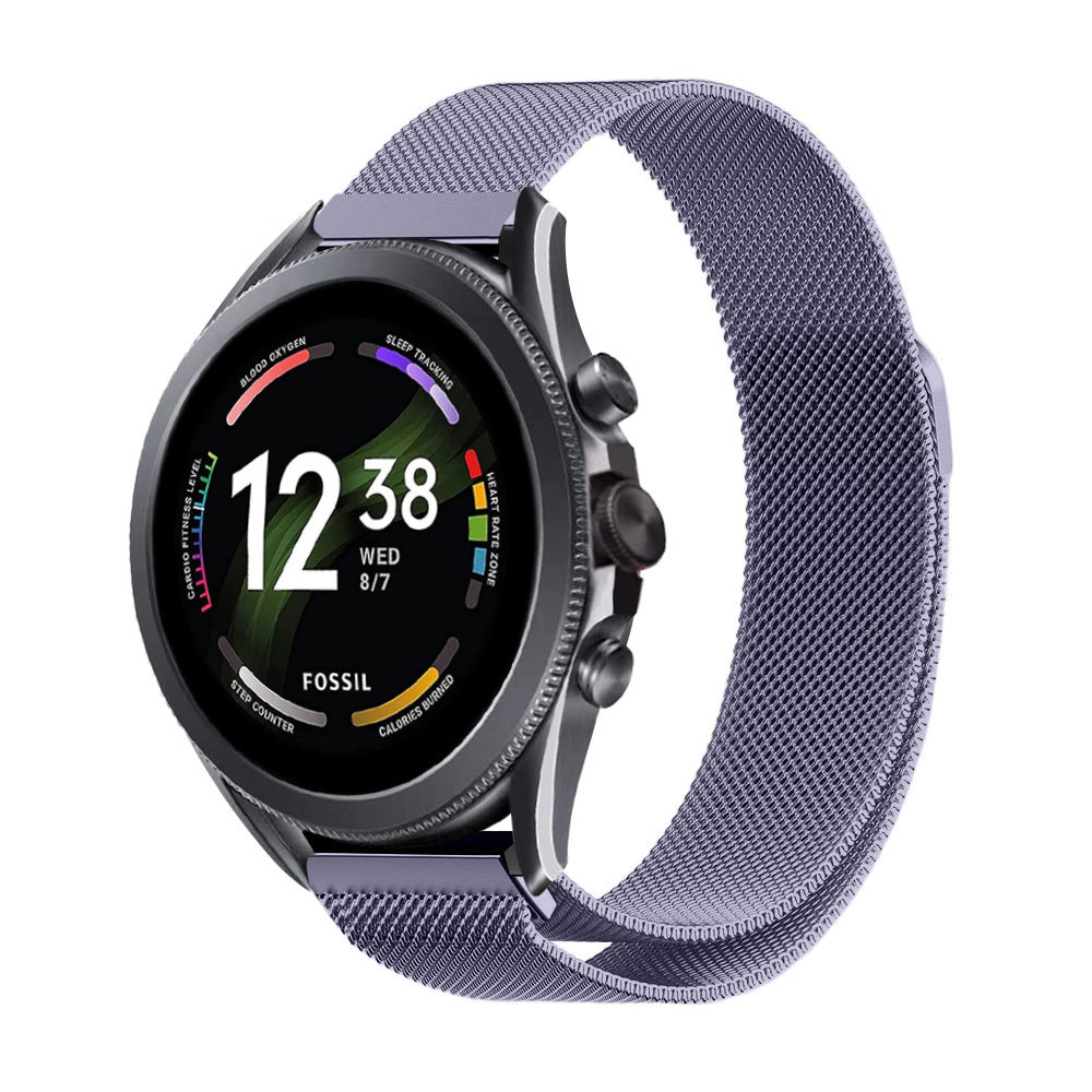 Strap-it® Strap-It Fossil Gen 6 - 44mm Milanese Armband (Hellviolett)
