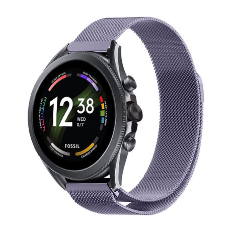 Strap-it® Strap-It Fossil Gen 6 - 44mm Milanese Armband (Hellviolett)