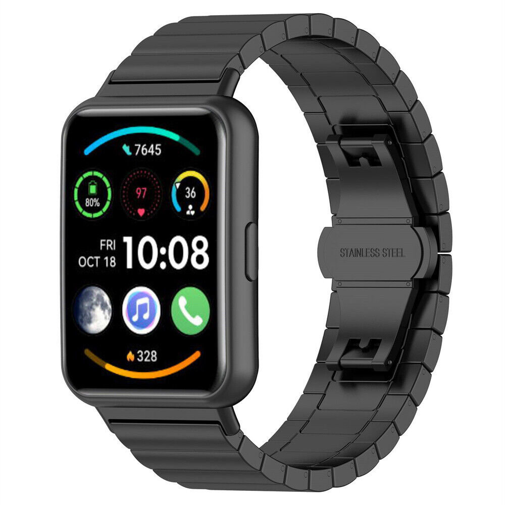 Strap-it® Strap-it Huawei Watch Fit 2 Metallarmband (Schwarz)