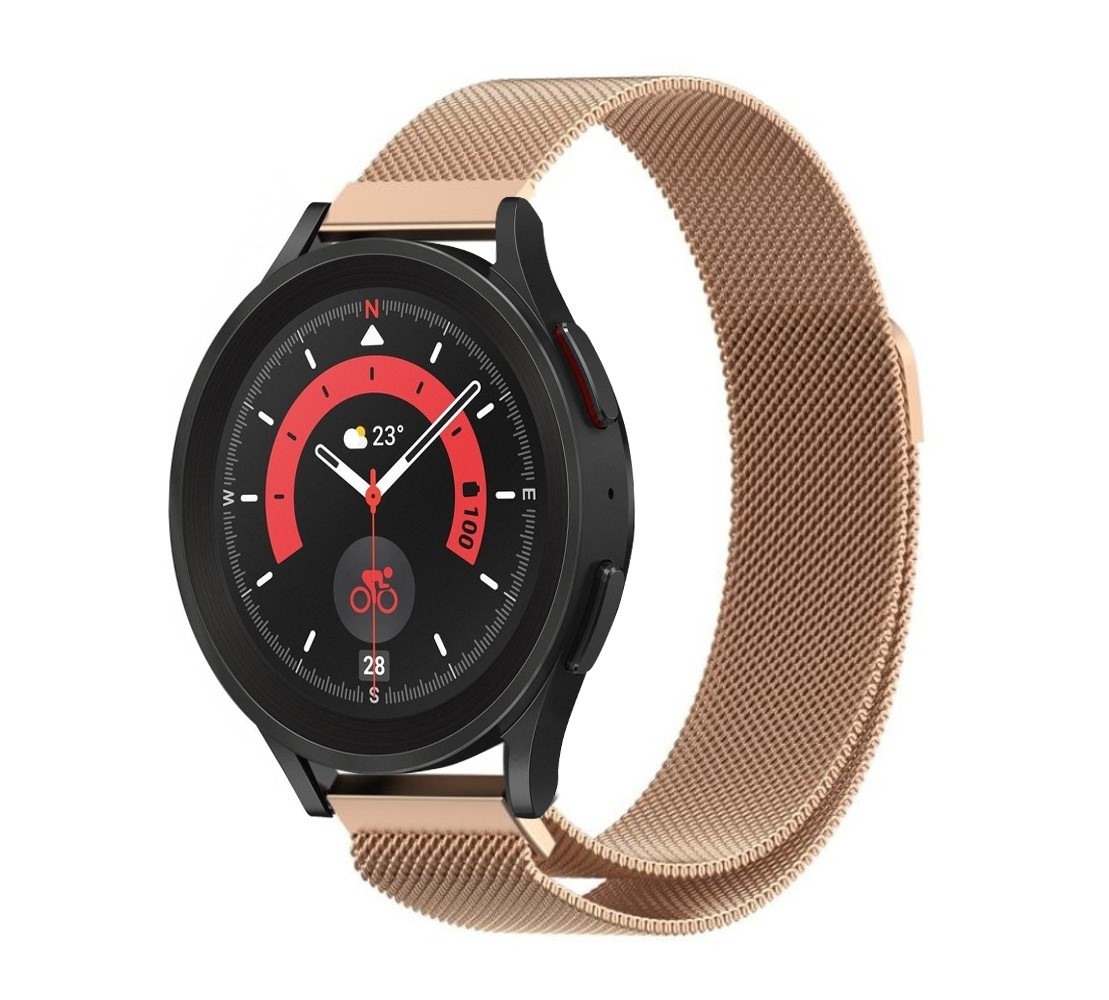 Strap-it® Strap-It Samsung Galaxy Watch 5 Pro Milanese Armband (Roségold)