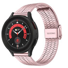 Strap-it® Strap-it Samsung Galaxy Watch 5 Pro Edelstahlarmband (Rosa)