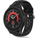 Strap-it® Strap-it Samsung Galaxy Watch 5 Pro Silikonarmband mit Löchern (Schwarz)