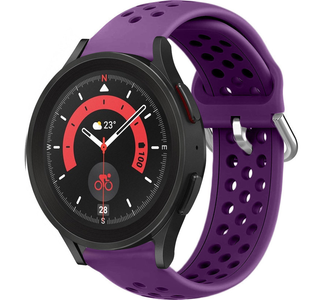 Strap-it® Strap-it Samsung Galaxy Watch 5 Pro Silikonarmband mit Löchern (Lila) Strap-it® Strap-it Samsung Galaxy Watch 5 Pro Silikonarmband mit Löchern (Lila)