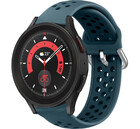 Strap-it® Strap-it Samsung Galaxy Watch 5 Pro Silikonarmband mit Löchern (Felsengrün)