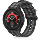 Strap-it® Strap-it Samsung Galaxy Watch 5 Pro Nylon-Schnallenarmband (Schwarz/Grau)