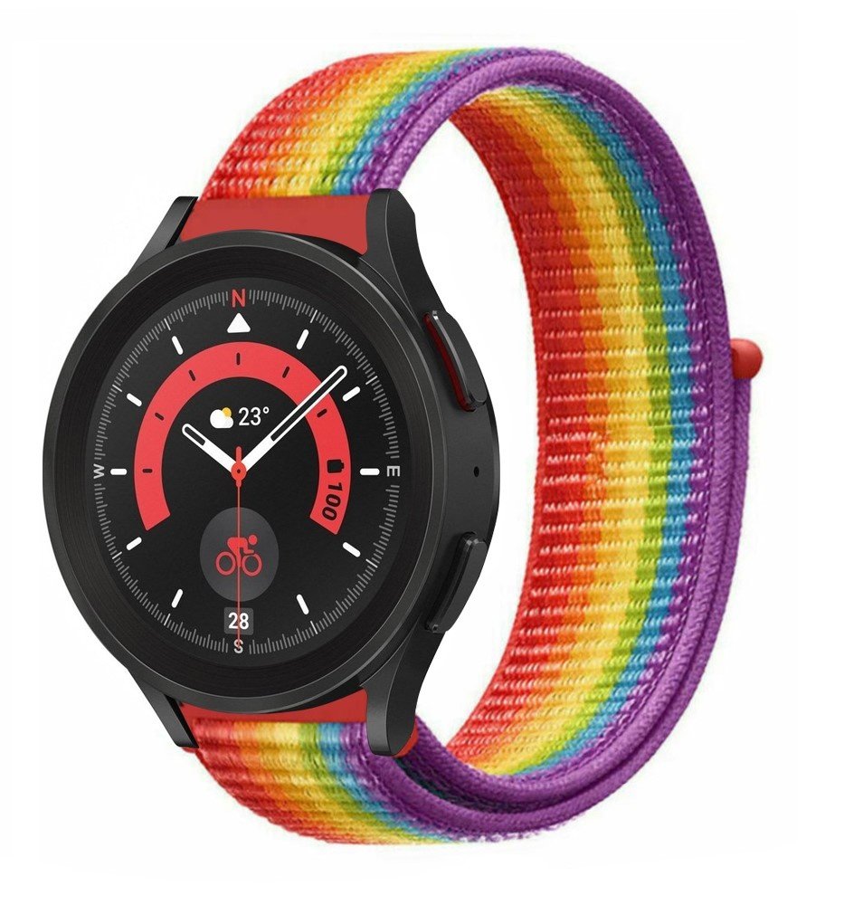 Strap-it® Strap-it Samsung Galaxy Watch 5 Pro Nylonarmband (Regenbogen) Strap-it® Strap-it Samsung Galaxy Watch 5 Pro Nylonarmband (Regenbogen)