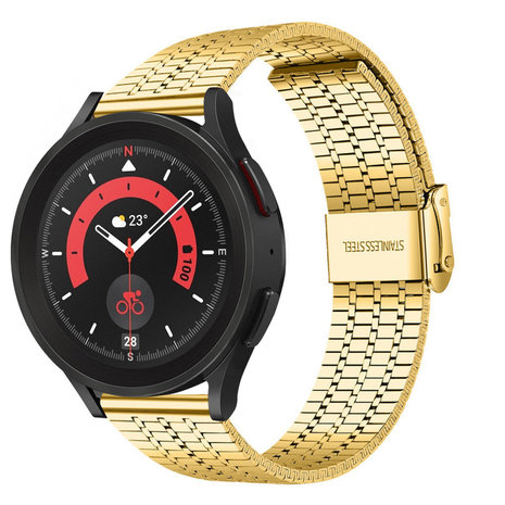 Strap-it® Strap-it Samsung Galaxy Watch 5 Pro Edelstahlarmband (Gold)