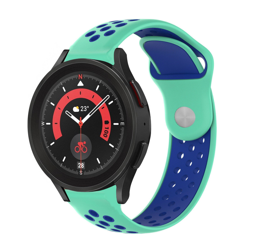 Strap-it® Strap-it Samsung Galaxy Watch 5 Pro Sportarmband (Aqua/Blau)